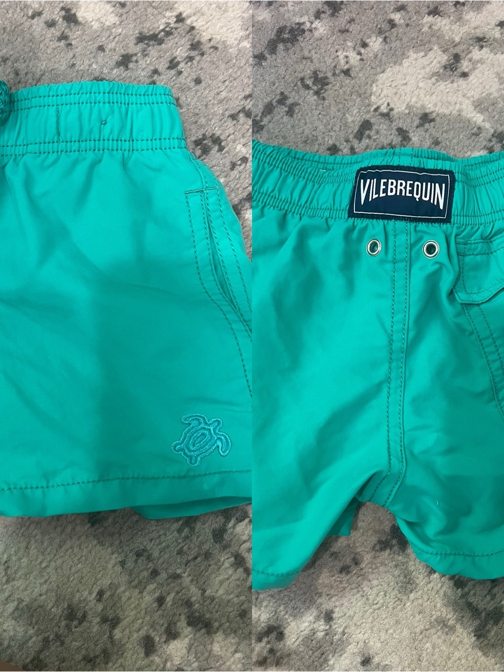 Vilebrequin Kids Turquoise Swim Shorts with Turtle Embroidery sz 4 years bathing